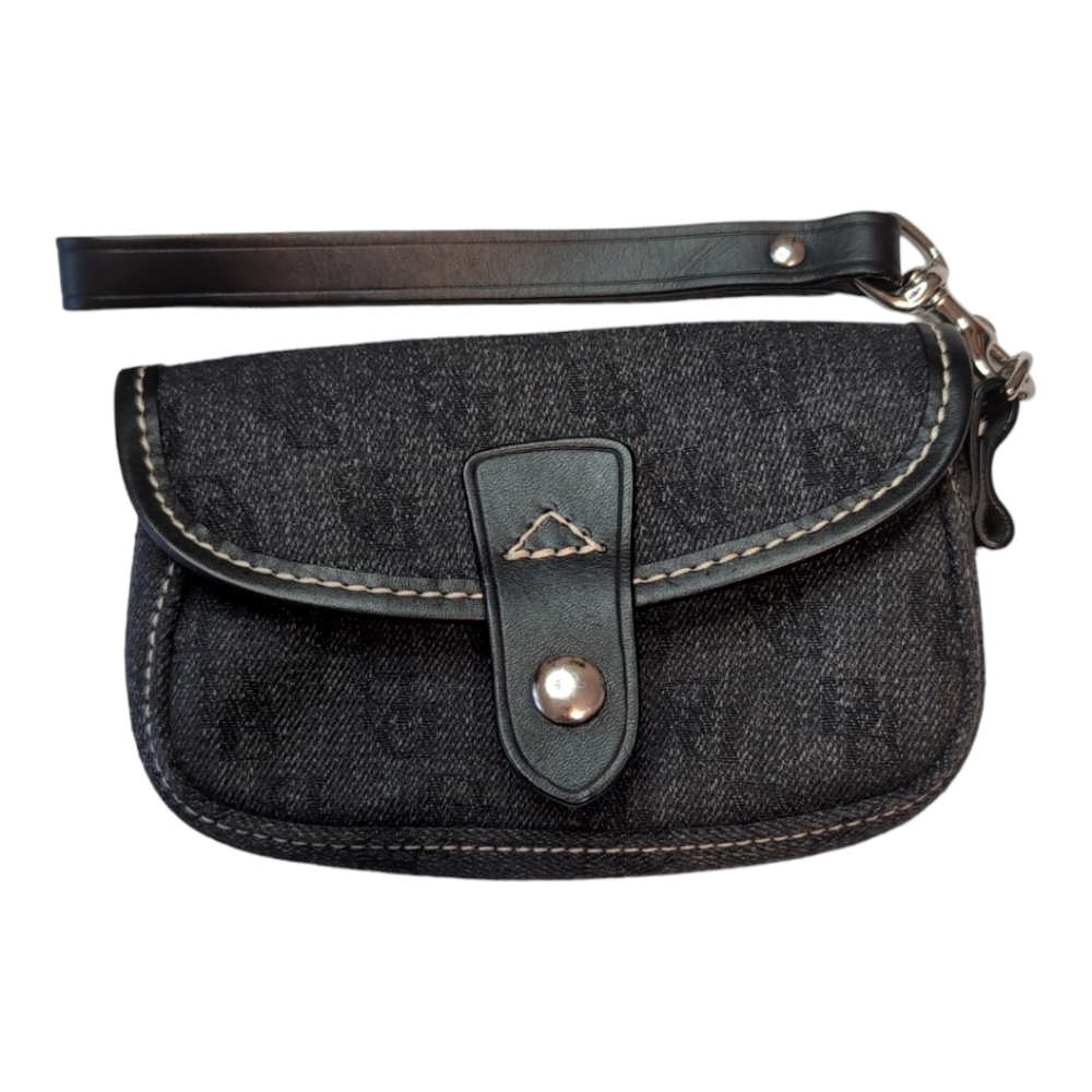 Dooney & Bourke black Anniversary Signature Collection authentic wristlet